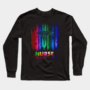 Proud Nurse Vintage retro shirt Long Sleeve T-Shirt